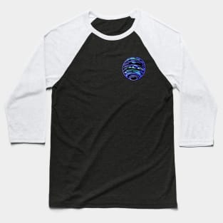 Electric Solar System Neon Neptune Top Left Baseball T-Shirt